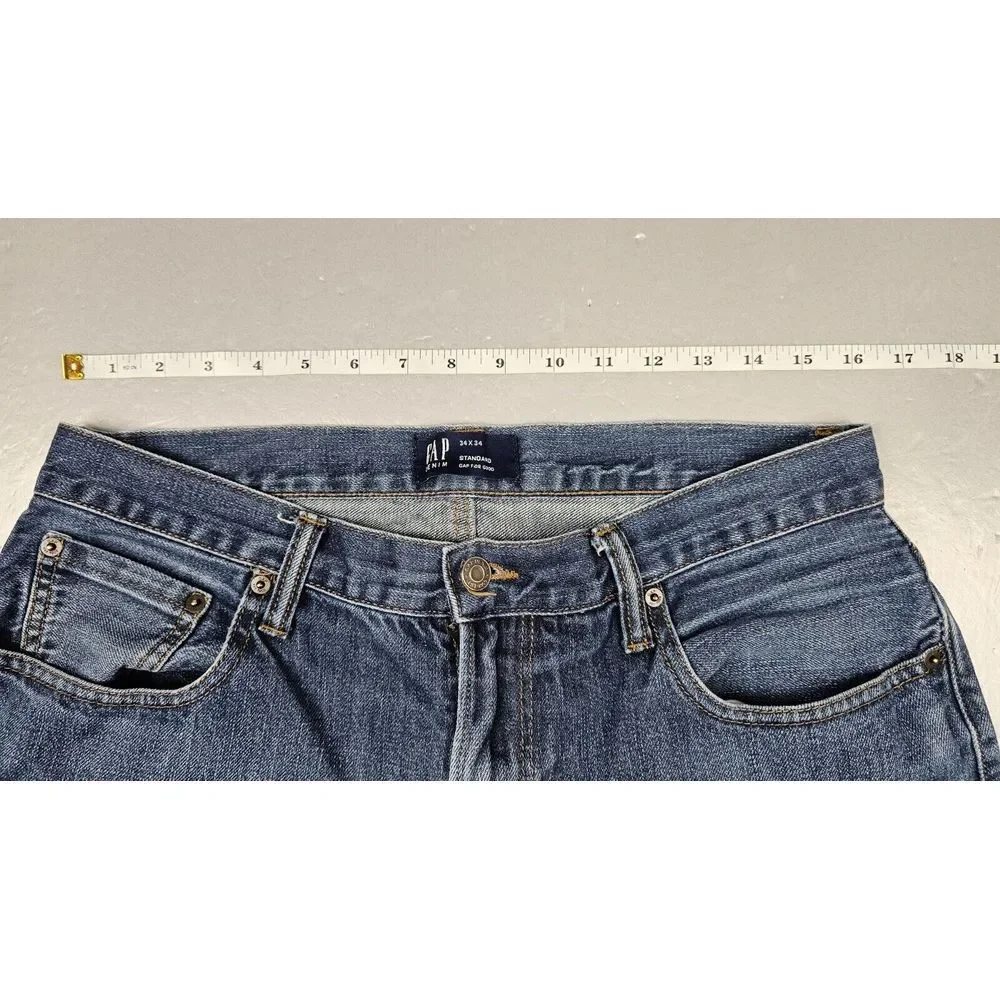 Gap Jeans Mens 34x34.‎ Vintage Standard 1969 Faded Blue Denim.